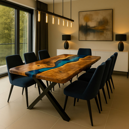 Epoxidharztisch aus Walnussholz – Modell Vira